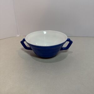 Hazel Atlas Depression Glass Moderntone Cobalt Blue Cream Soup Bowl 4 5/8"